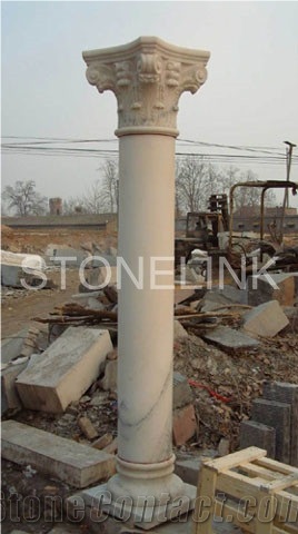 Slcl-020, China Beige Marble Column, Marble Pillar, Roman Pillar, Absolute Beige Marble Column