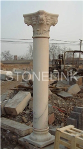 Slcl-020, China Beige Marble Column, Marble Pillar, Roman Pillar, Absolute Beige Marble Column