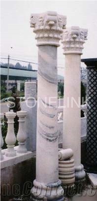 Slcl-021, China Juparana Granite Column, Granite Column, Granite Pillar, Roman Pillar