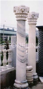 Slcl-021, China Juparana Granite Column, Granite Column, Granite Pillar, Roman Pillar