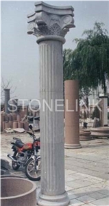 Slcl-025, China Grey Granite Column, Granite Pillar, Roman Column, G603 Pillar, Jinjiang White Granite Roman Columns