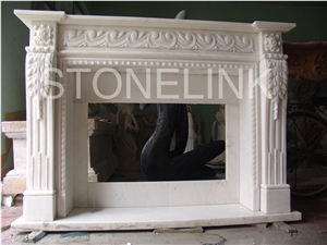 Slfi-001- Stone Fireplace -Marble Fireplace Mantel-White Color-Indoor Decoration