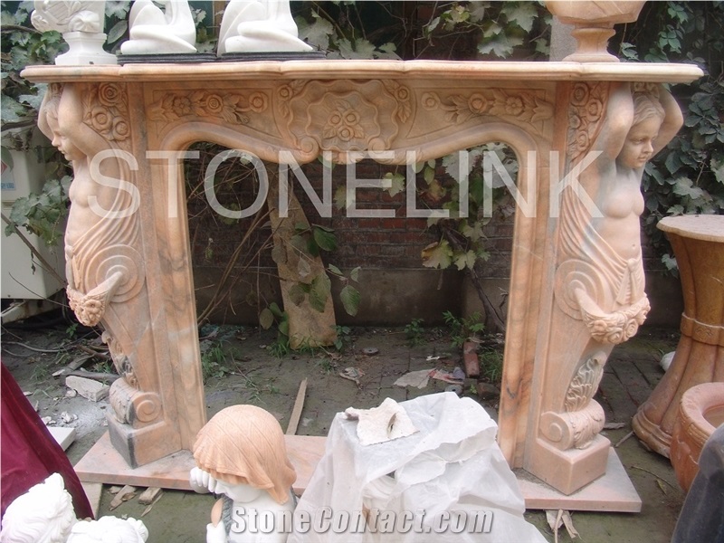 Slfi-004, Stone Fireplace, Marble Fireplace Mantel, Beige Color Indoor Decoration