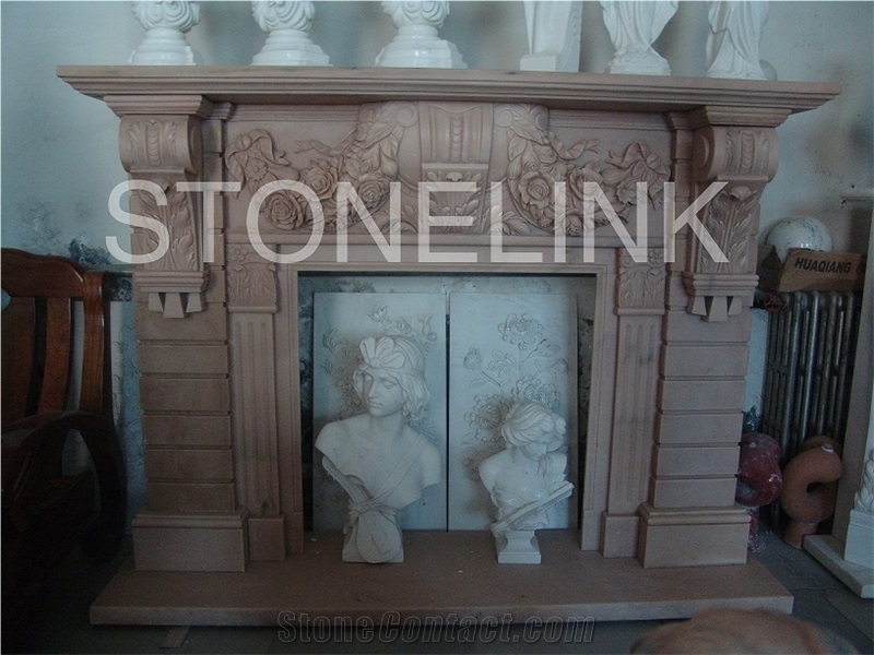 Slfi-007, Stone Fireplace, Marble Fireplace Mantel, Beige Color Indoor Decoration