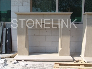 Slfi-015- Stone Fireplace -Marble Fireplace Mantel-Beige Color-Indoor Decoration