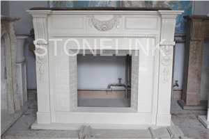 Slfi-016, Stone Fireplace, Marble Fireplace Mantel, White Color Indoor Decoration