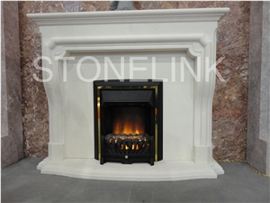 Slfi-019, Stone Fireplace, Marble Fireplace Mantel, White Color Indoor Decoration