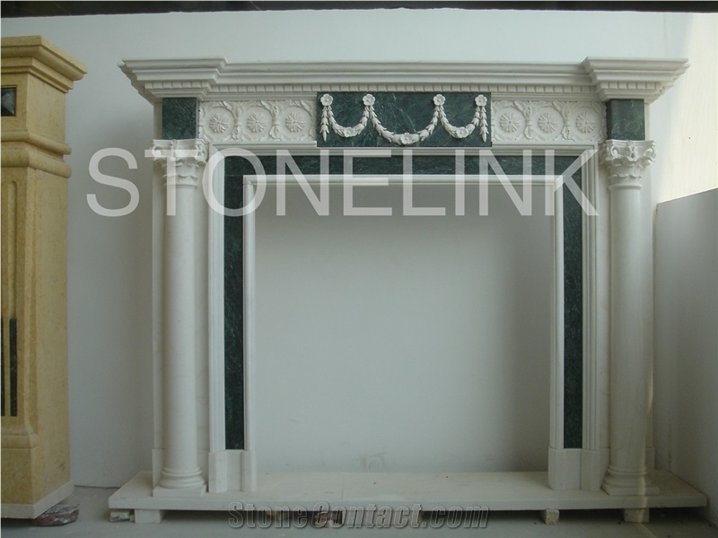 Slfi-026, Stone Fireplace, Marble Fireplace Mantel, Wood Burning Fireplace