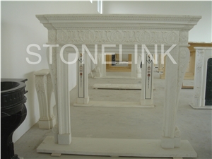 Slfi-028, Stone Fireplace, Marble Fireplace Mantel, White Color Indoor Decoration