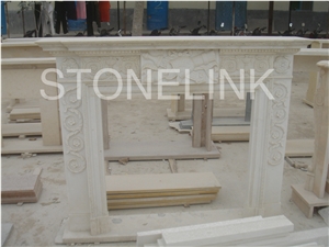 Slfi-031, Stone Fireplace, Marble Fireplace Mantel, White Color Indoor Decoration