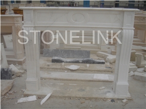 Slfi-033, Stone Fireplace, Marble Fireplace Mantel, White Color Indoor Decoration