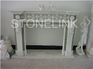 Slfi-035, Stone Fireplace, Marble Fireplace Mantel, White Color Indoor Decoration