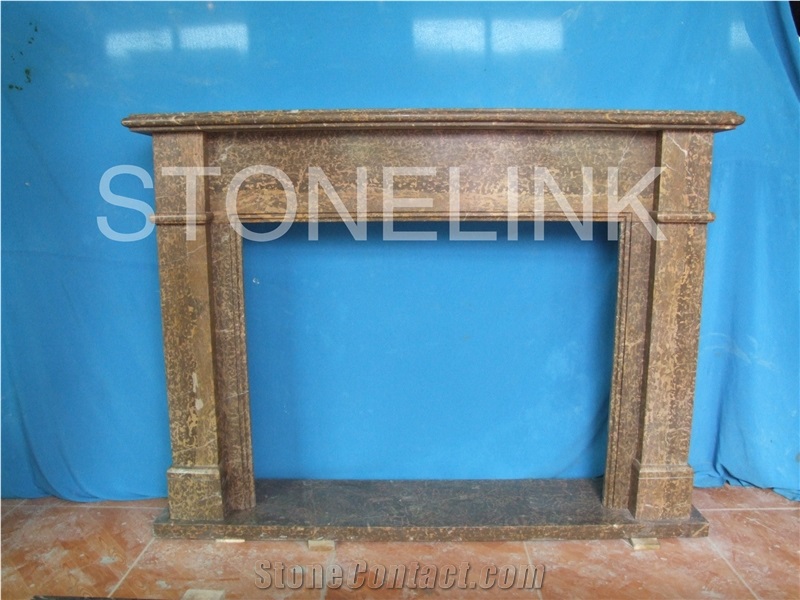 Slfi-037, Stone Fireplace, Marble Fireplace Mantel, Brown Color Indoor Decoration