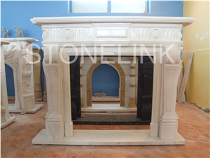 Slfi-041, Stone Fireplace, Marble Fireplace Mantel, White Color Indoor Decoration