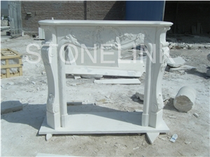 Slfi-042, Stone Fireplace, Marble Fireplace Mantel, White Color Indoor Decoration