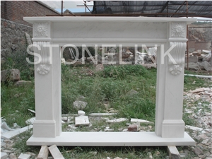 Slfi-044, Stone Fireplace, Marble Fireplace Mantel, White Color Indoor Decoration