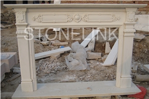 Slfi-046, Stone Fireplace, Marble Fireplace Mantel, White Color Indoor Decoration