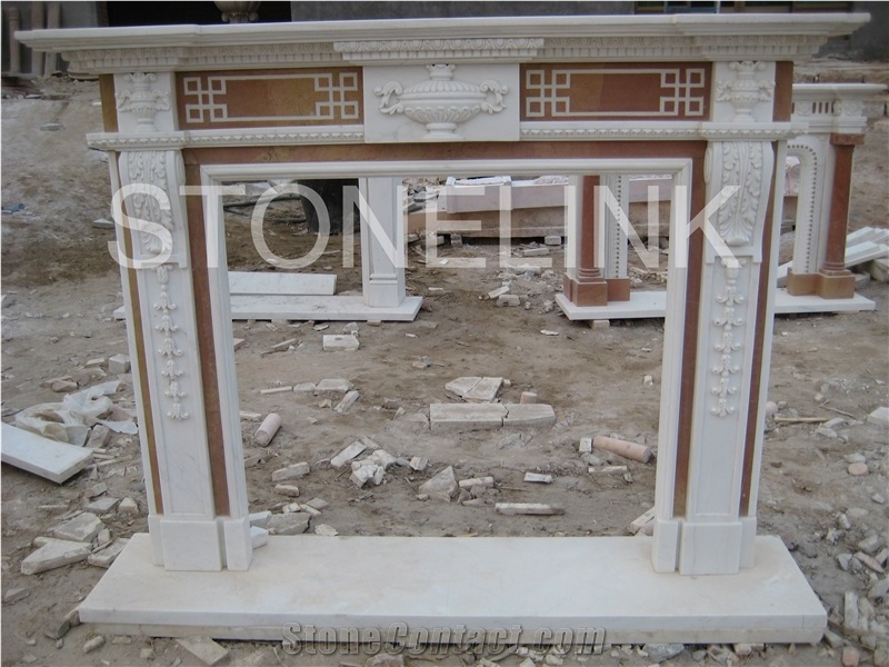 Slfi-047, Stone Fireplace, Marble Fireplace Mantel, White Color Indoor Decoration