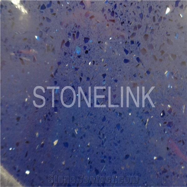 Slqu 005blue Quartz Stone Slabs And Tiles Artificial Quartzengineered Quartz From China