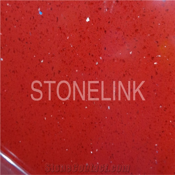 Slqu-007,Red Quartz Stone Tiles & Slabs,Artificial Quartz,Engineered Quartz