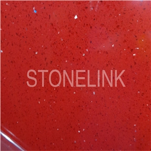 Slqu-007,Red Quartz Stone Tiles & Slabs,Artificial Quartz,Engineered Quartz