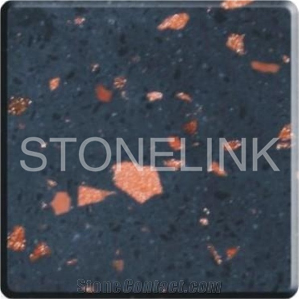 Slqu-019,Black Galaxy Artificial Stone Tiles & Slabs