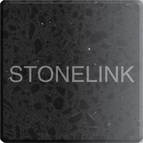 Slqu-020,Artificial Quartz Stone Slabs & Tiles,Black Mirror ,Engineered Quartz Tile