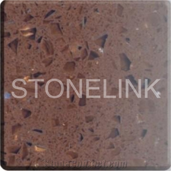 Slqu-024,Cafe Dia Solide Surface Artificial Quartz,Quartz Stone Flooring Tile,Slab