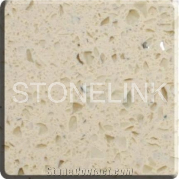 Slqu-030,Cream Stary Solid Surface Quartz Stone Slabs & Tiles,Artificial Stone Slab,Tile