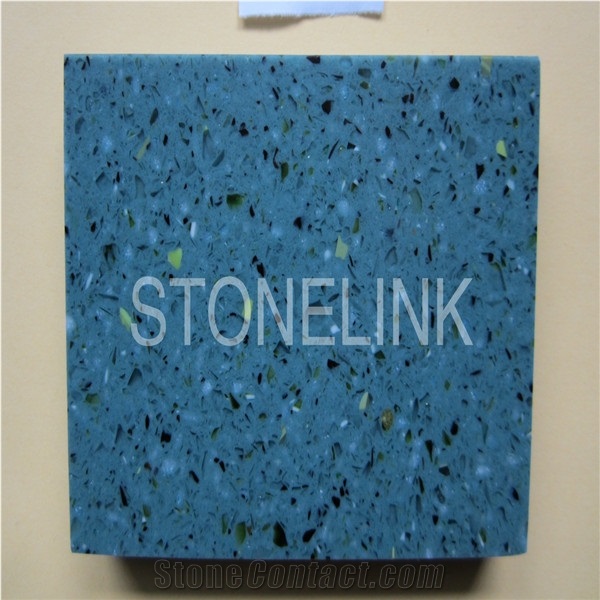 Slqu-047,Blue Ocean Quartz Stone Slabs & Tiles,Artificial Quartz Stone Tile, Slab