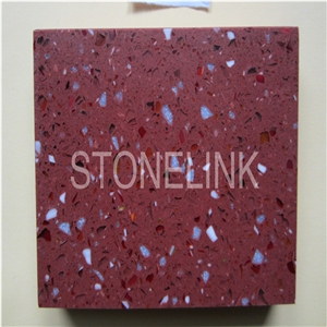Slqu-056,Longevity Red Quartz Stone,Artificial Quartz Tile,Slab,Countertops