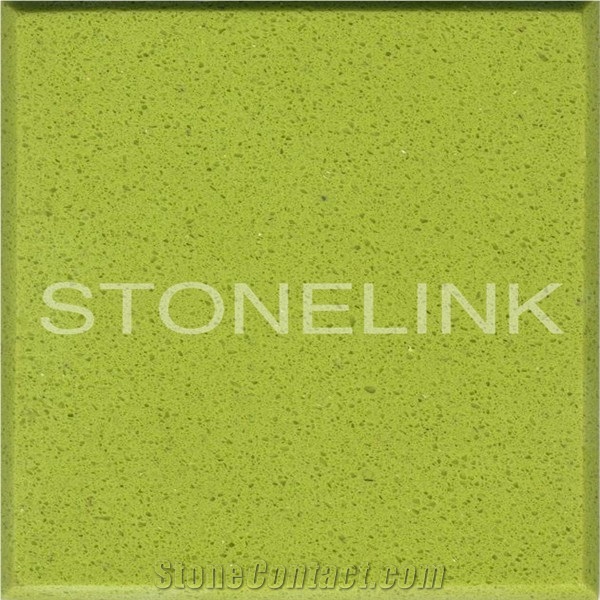 Slqu-073,Spring Green Quartz Stone,Solid Surface,Artificial Quartz Stone Tile,Slab