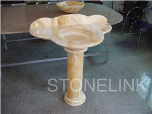 Slsi-007, Chinese Yellow Onyx Pedestal Basins, Sinks, Countertop Basins