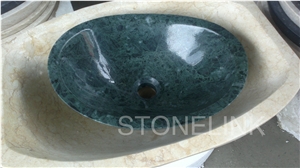 Slsi-014, Dark Green Taiwan Marble Basin, Green Marble Wash Bowls, Countertop Basins