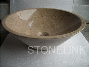 Slsi-056, Browm Marble Round Basin, Wash Bowl, Countertop Basin, Napoleon Tigre Brown Marble Sinks & Basins