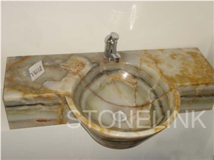 Slsi-092, Yellow Marble Countertop Sinks & Basins, Gorgeous Basin