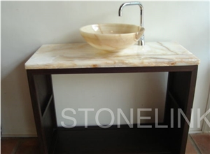 Slsi-095, White Marble with Yellow Vein Countertop Sinks & Basins