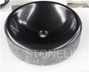 Slsi-108, Chinese Black Granite Round Basin, Shanxi Black Basin, Countertop Basin