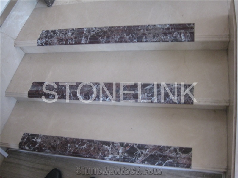 Slst-009, Boticino Steps, Beige Riser, Step and Riser, Boticino Marble Steps