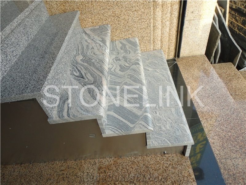 Slst-014, China Jurparana Grey Granite Step, Grey Granite Step, Polished Step, China Juparana Grey Granite Steps