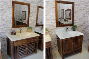 New Beige Counter Basin Wt China Style Cabinet, New Beige Marble Sinks & Basins