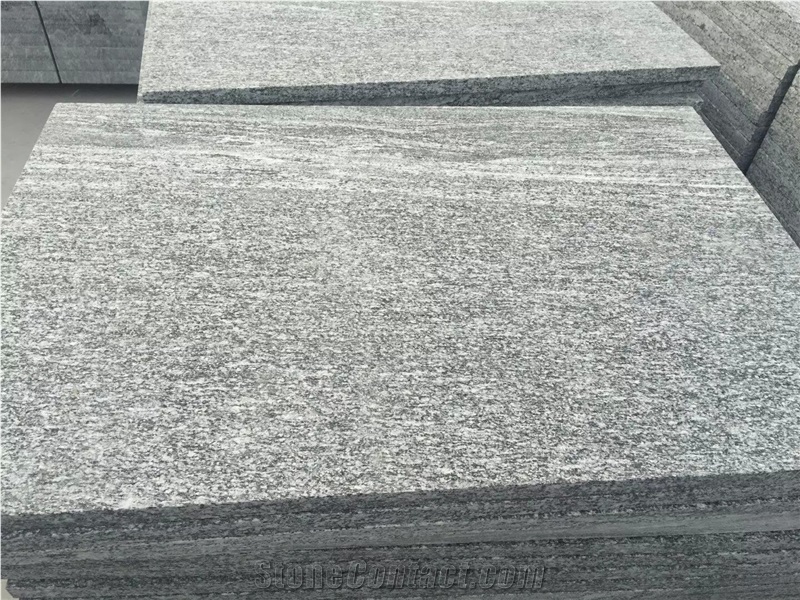 Shandong Landscaping Granite Grey Granite Flamed Surface Slabs Border Stone Tile & Slab, Landscape Grey Granite