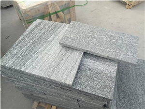 Shandong Landscaping Granite Grey Granite Flamed Surface Slabs Border Stone Tile & Slab, Landscape Grey Granite