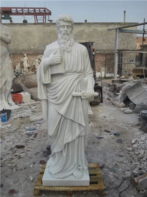 White Marble Religious Statues Angel God Goddess Sculpture, Han White Marble Religious Statues