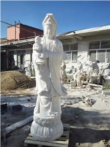 White Marble Religious Statues Angel God Goddess Sculpture, Han White Marble Religious Statues