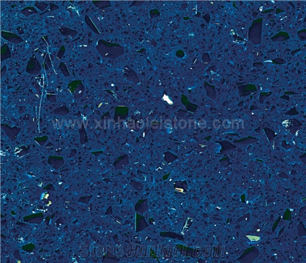 A803 Crystal Dark Blue Quartz Stone Tiles & Slabs for Counter Tops, Walling, Flooring