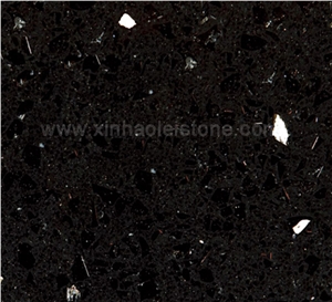 A805 Crystal Black Quartz Stone Slabs & Tiles for Counter Tops, Walling, Flooring
