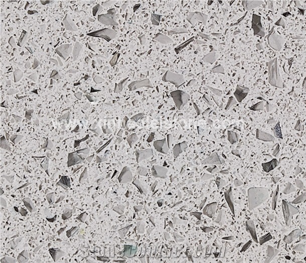 A806 Crystal Light Grey Quartz Stone Slabs & Tiles for Counter Tops, Walling, Flooring