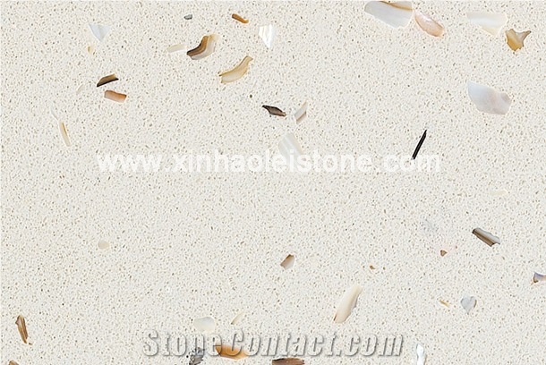 E883 Crystal Shell Quartz for Flooring, Walling Engineered Stone