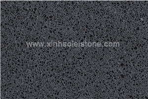 E937 Sesame Black Quartz Stone Slabs & Tiles for Countertops, Walling, Flooring